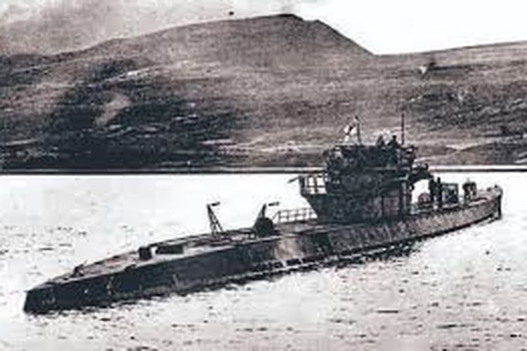 Potret U-boat Nazi Jerman.