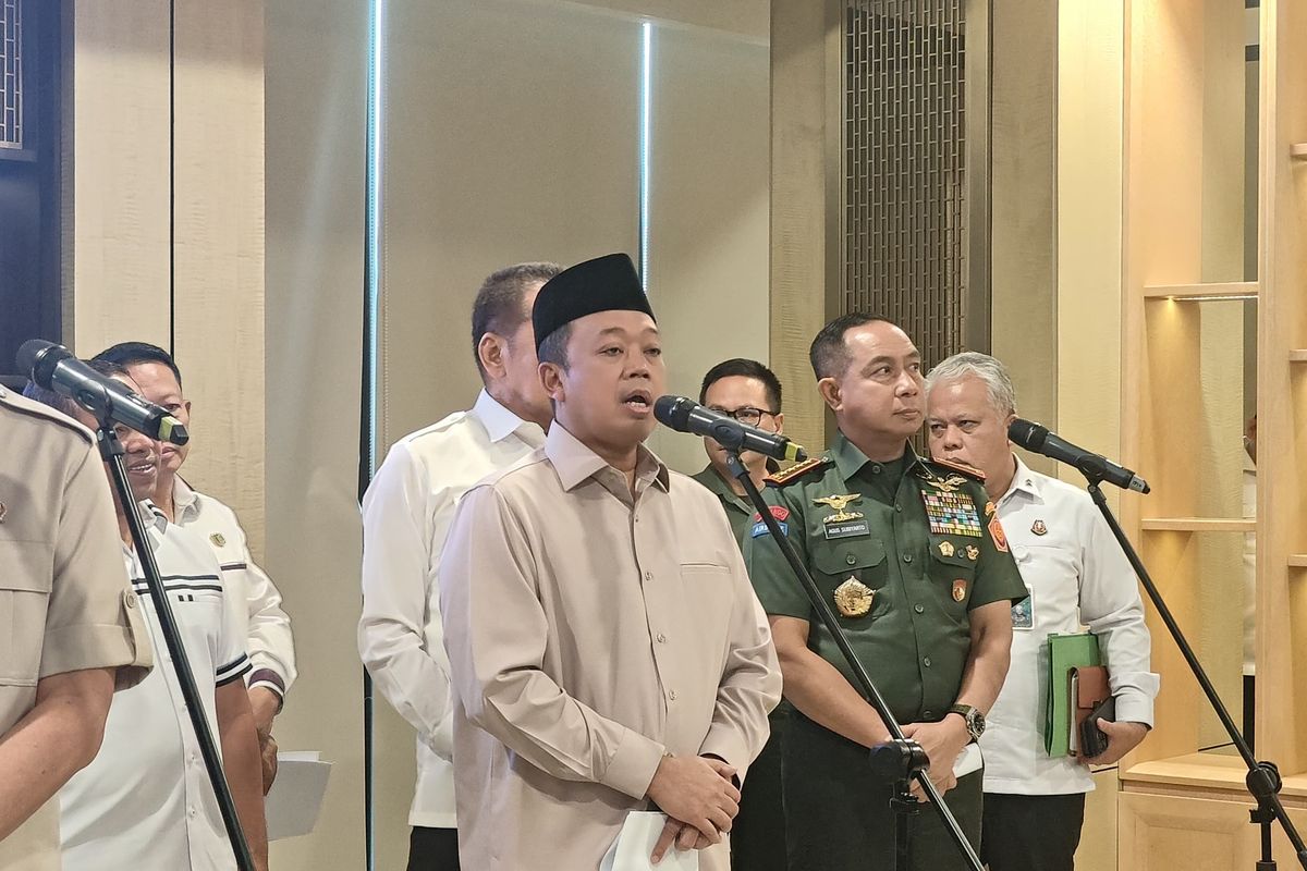 Menteri Agraria dan Tata Ruang/Kepala Badan Pertanahan Nasional (ATR/BPN) Nusron Wahid di Gedung Kejaksaan Agung (Kejagung) RI, Jakarta Selatan, Rabu (9/7/2025).