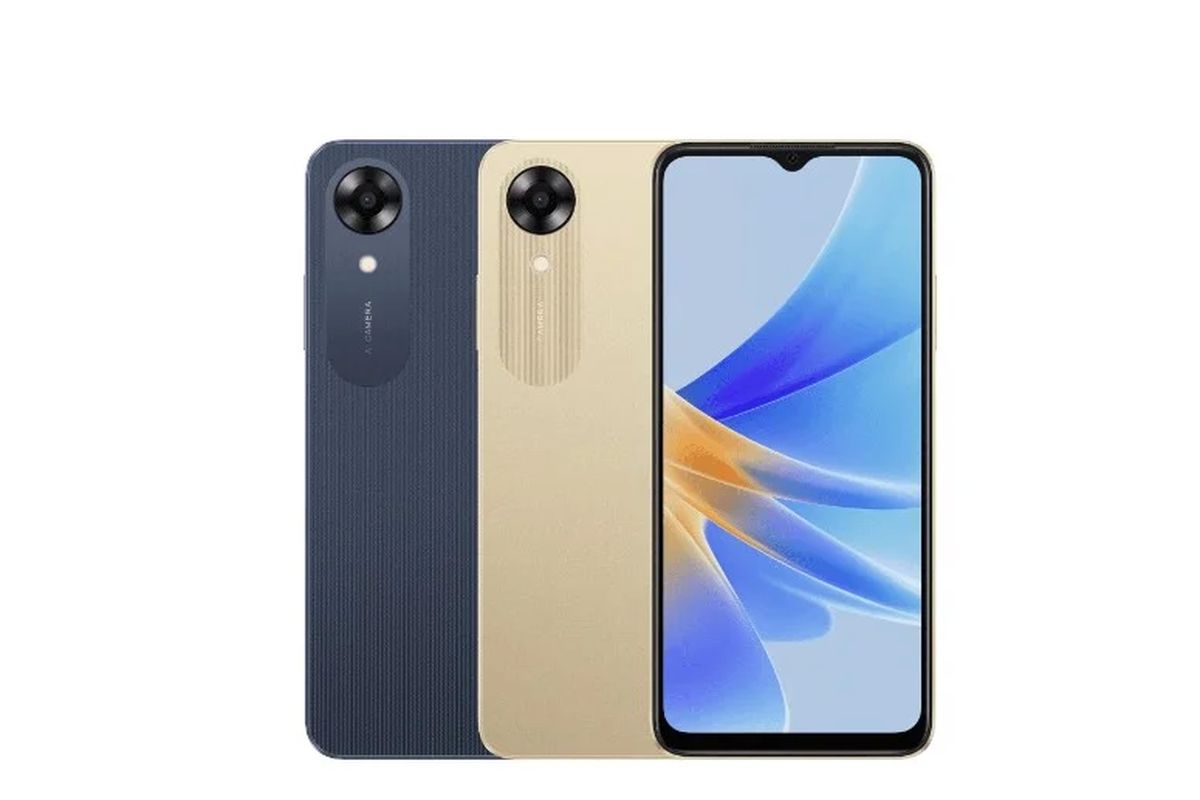 Oppo A17k meluncur di India dengan pilihan warna Gold dan Navy Blue.