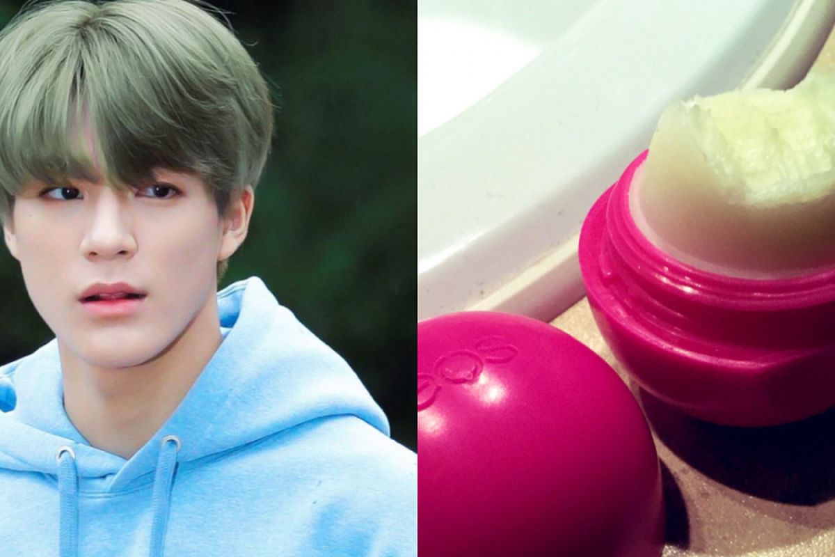 Jeno NCT dan tantangan memakan lip balm.