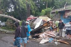 Pohon Setinggi 10 Meter Tumbang dan Timpa 2 Kios di Bandung