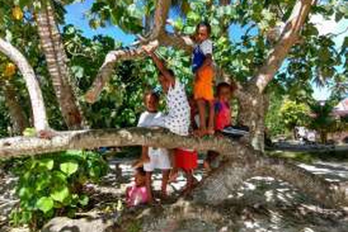 Anak anak desa Samberpasi, Papua.