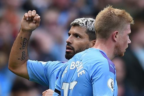 Manchester City Vs Brighton, The Citizens Menang, Aguero Samai Dzeko