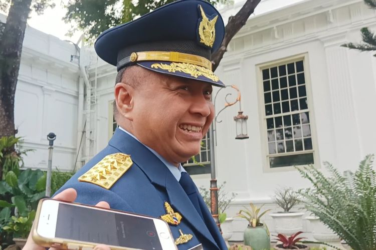 Kepala Staf TNI Angkatan Udara (KSAU), Marsekal TNI Fadjar Prasetyo di Kompleks Istana Kepresidenan, Jakarta, Rabu (22/11/2023).