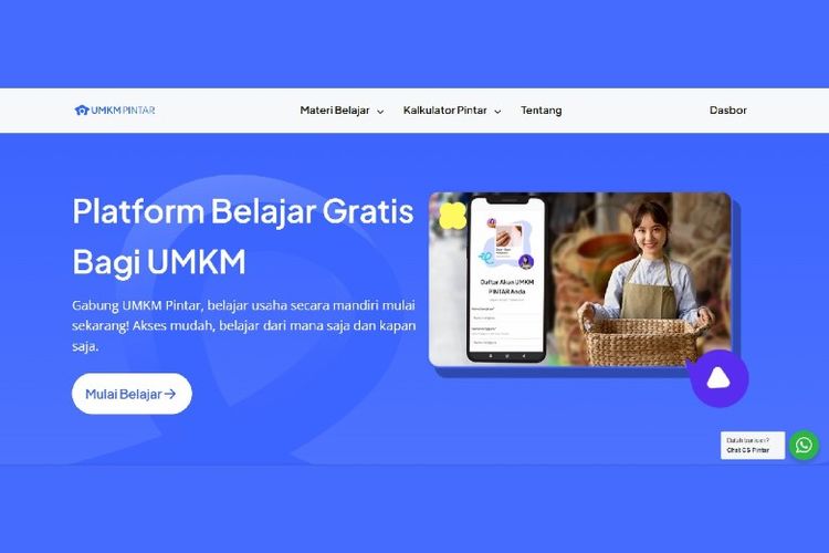 Platform Pembelajaran Digital UMKM PINTAR, harapan baru pembelajaran UMKM Indonesia secara gratis.