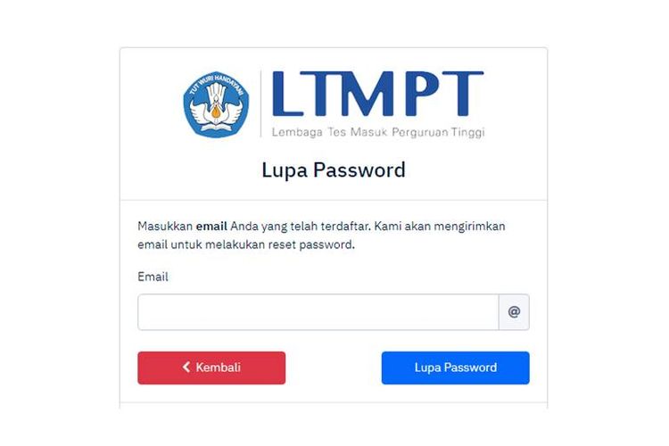 Laman lupa password LTMPT
