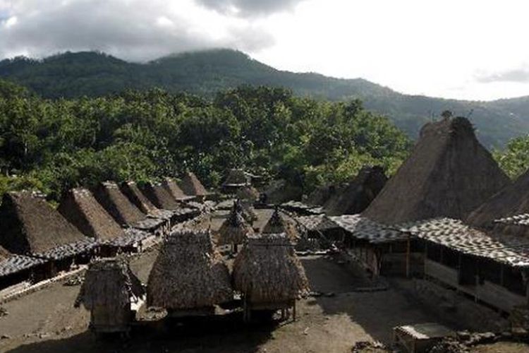 Lanskap Kampung Adat Bena, Ngada, Flores, NTT, Selasa (15/6/2011). Kampung berusia sekitar 1.200 tahun ini kental dengan arsitektur kuno dan budaya megalitik. 
