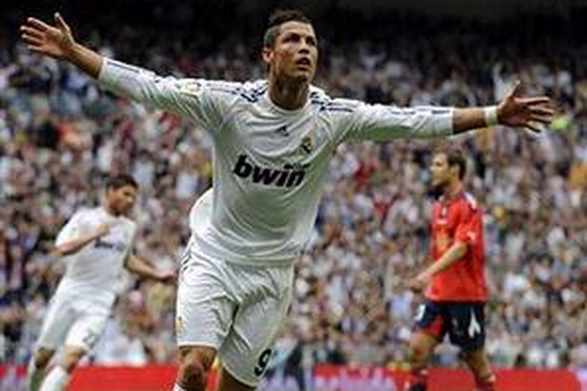 Gelandang Real Madrid, Cristiano Ronaldo.