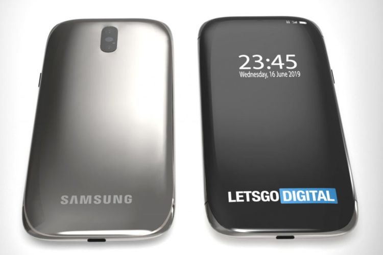 Ilustrasi desain ponsel Galaxy terbaru yang diduga sebagai Galaxy S11