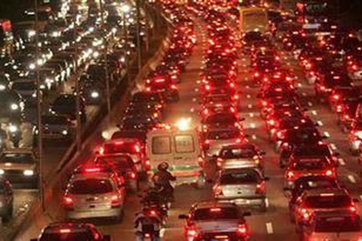 Kemacetan luar biasa yang selalu terjadi di Sao Paulo, kota terbesar kedua Brasil.
