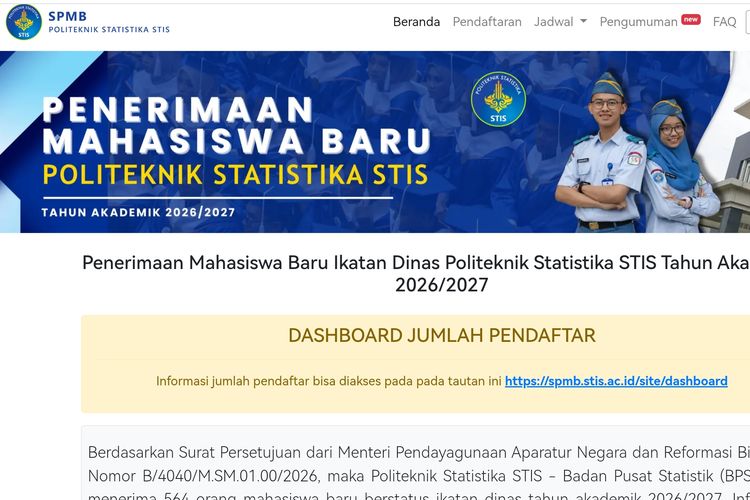 Syarat Daftar Sekolah Kedinasan STIS 2026 Milik BPS, Ada Syarat Rapor Minimal untuk 2 Mapel