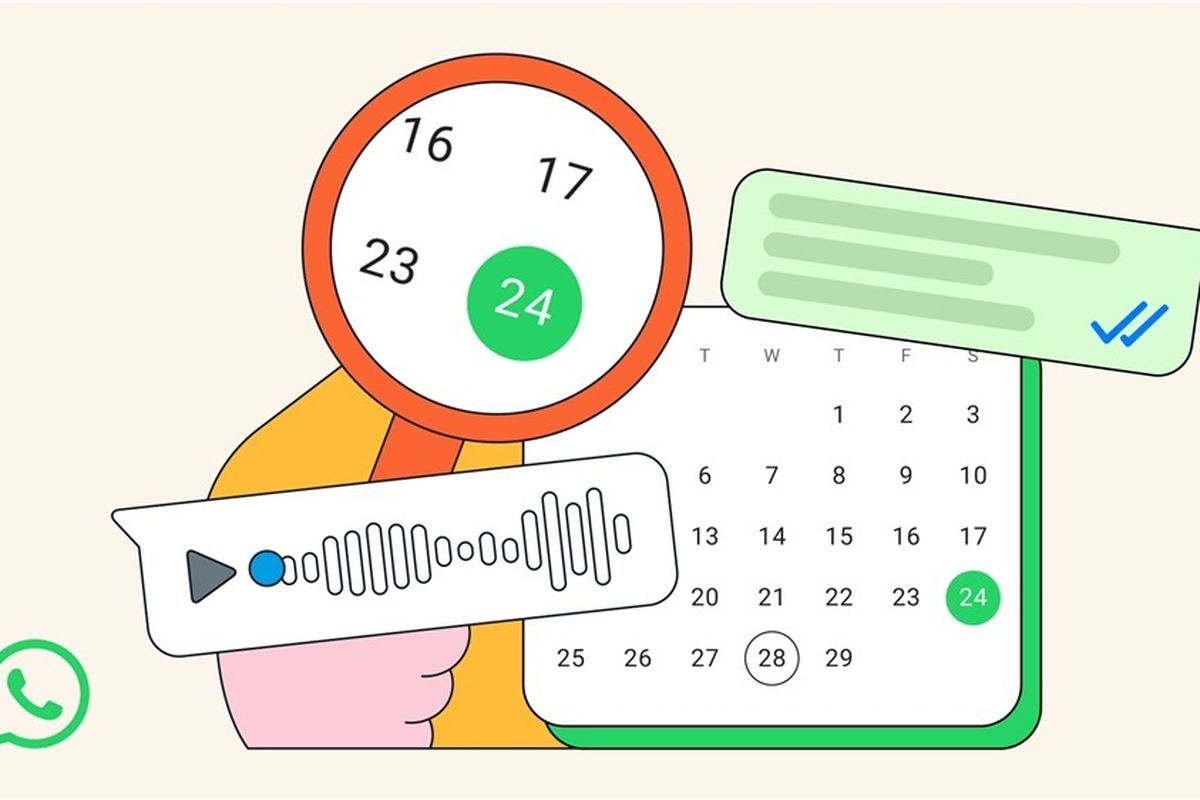 Ilustrasi fitur cari chat WhatsApp berdasarkan tanggal