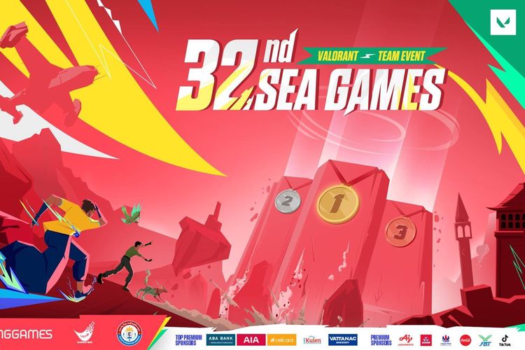Ilustrasi poster cabor e-sports Valorant SEA Games 2023.