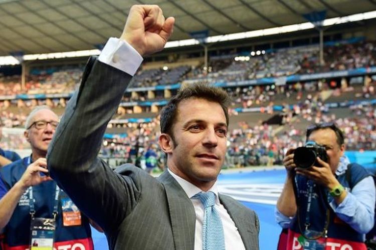 Legenda Juventus, Alessandro Del Piero, menghadiri laga final Liga Champions 2015 di Olympiastadion, Berlin, 6 Juni 2015.