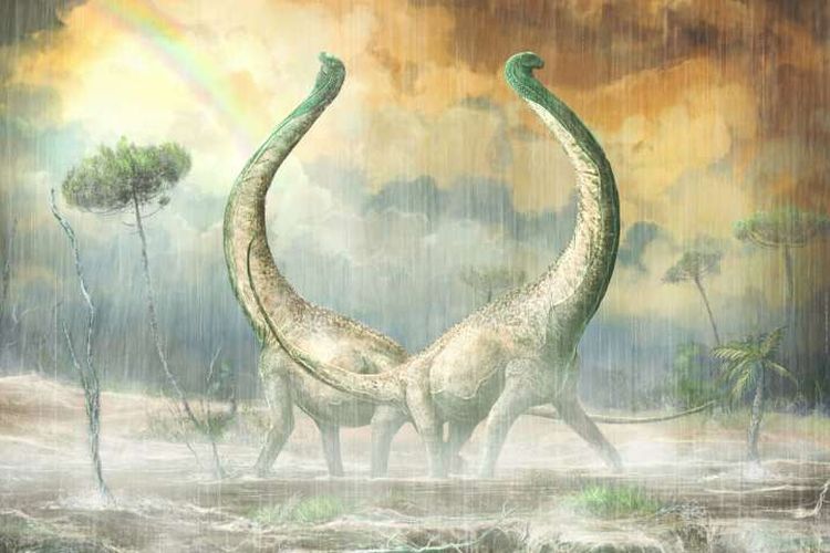 ilustrasi spesies dinosaurus baru yang ditemukan di Tanzania