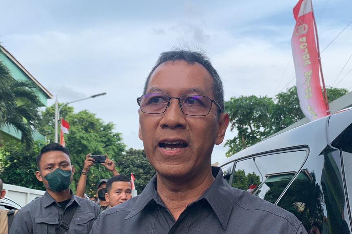 Penjabat  Gubernur DKI Jakarta Heru Budi Hartono saat ditemui di Gedung K9 Polda Metro Jaya, Slipi, Palmerah, Jakarta Barat, Senin (31/10/2022).