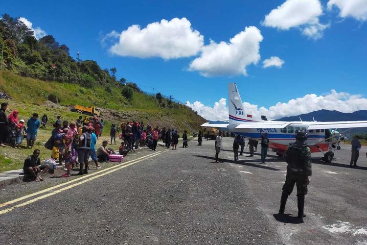 Kondisi di Bandara Bilorai, Distrik Sugapa, Kabupaten Intan Jaya, yang menjadi salah satu bandara rawan di wilayah pegunungan Papua