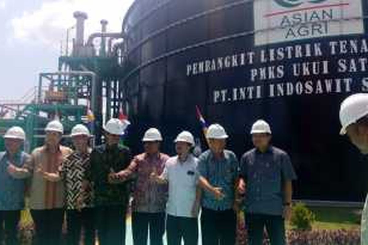 Suasana peresmian PLTBG milik Asian Agri di Ukui, Riau, Sabtu (24/1/2016).