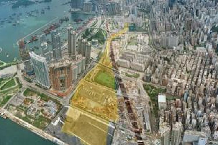 Rencana pembangunan Rail Link, Kowloon Barat, Hongkong.