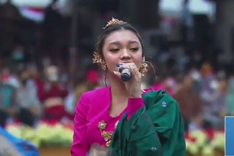 Penyanyi Naura Ayu di Istana Negara, Rabu (17/8/2022).