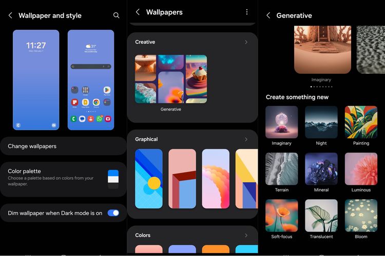 Cara membuat wallpaper AI di Samsung Galaxy S24 series.