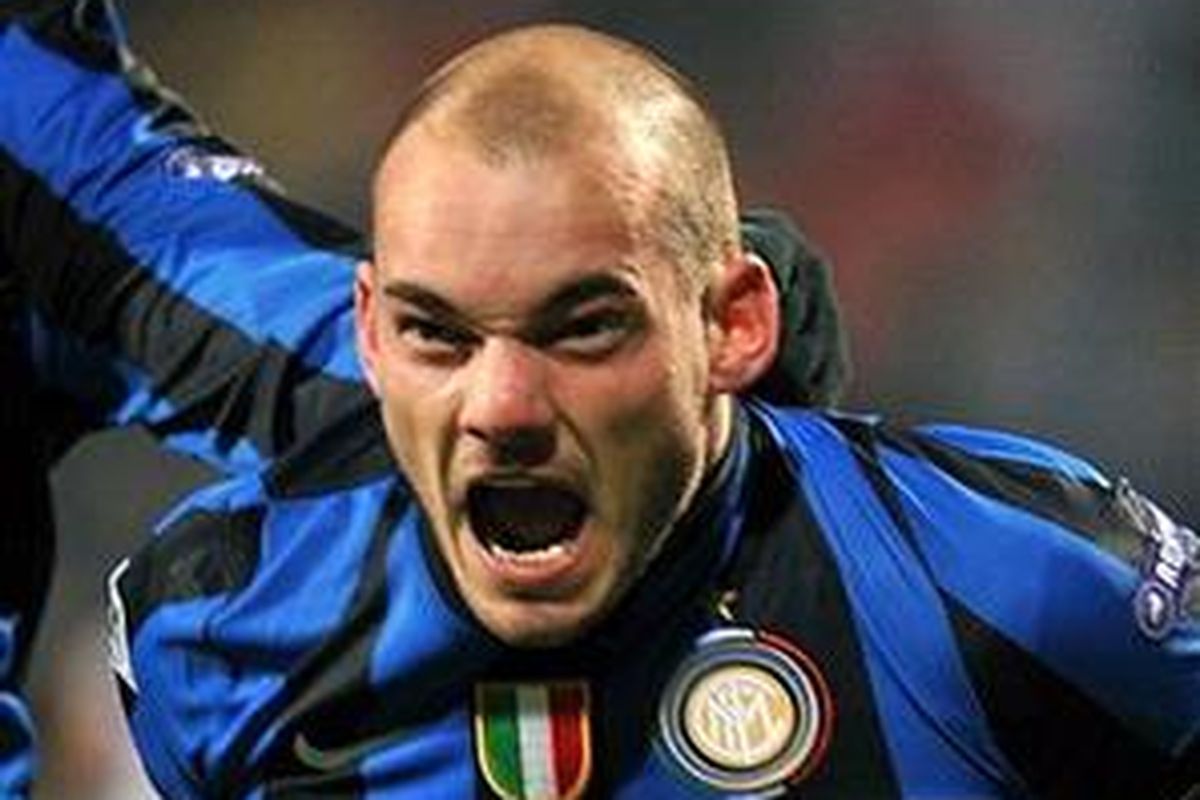 Gelandang Inter Milan, Wesley Sneijder.