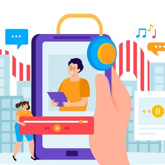 Ilustrasi kreator konten, profesi yang termasuk dalam gig economy.