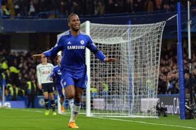 Penyerang Chelsea asal Pantai Gading, Didier Drogba.