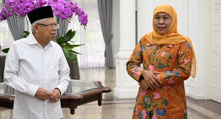 Khofifah Temui Ma'ruf Amin, Laporkan Acara HUT Ke-78 Muslimat NU
