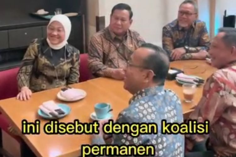 Suasana saat Menhan Prabowo Subianto duduk dan bercanda bersama para menteri Kabinet Indonesia Maju di Kuala Lumpu, Malaysia, Kamis (8/6/2023).