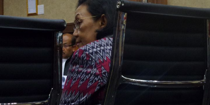 Mantan Sekjen Kementerian Dalam Negeri Diah Anggraini saay bersaksi dalam sidang kasus e-KTP di Pengadilan Tipikor, Jakarta, Kamis (16/3/2017).
