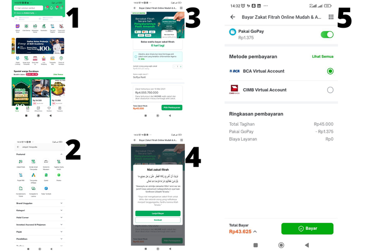 cara bayar zakat fitrah online lewat Tokopedia