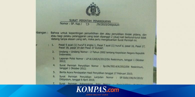 Ini Surat Perintah Penangkapan Novel Baswedan