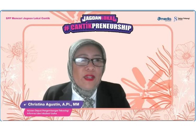 Asisten Deputi Pengembangan Teknologi Informasi dan Inkubasi Usaha Kementerian Koperasi dan Usaha Kecil dan Menengah (Kemenkop UKM) Christina Agustin turur hadir dalam Kick Off and Networking, Kamis (9/2/2023).