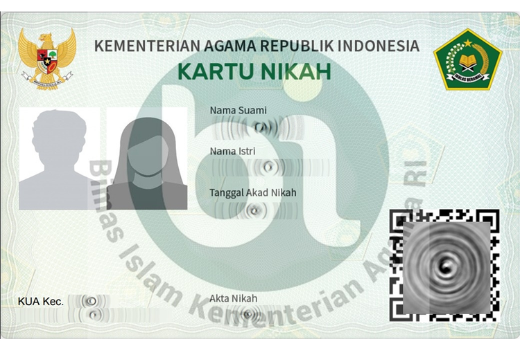 Tampilan kartu nikah digital asli yang diterbitkan Kementerian Agama (Kemenag).