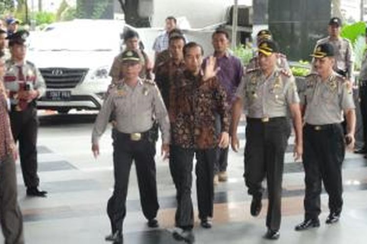 Calon Presiden Joko Widodo tiba di Gedung KPK, Kamis (26/6/2014) pagi. 