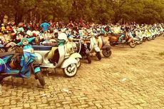 Rayakan 22 Tahun VAC, 13.000 Vespa Padati Sirkuit Sentul