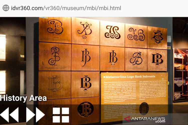 Tampilan tur daring Museum Bank Indonesia (BI) yang dapat dilihat secara 360 derajat. 