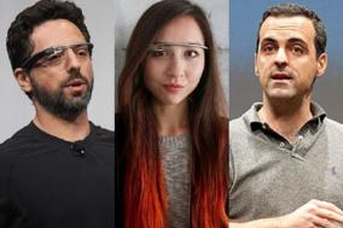 Co-founder Google Sergey Brin, Marketing Manager Google Glass Amanda Rosenberg, VP Xiaomi International Hugo Barra