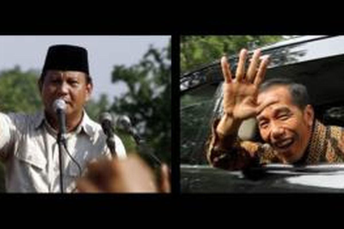 Prabowo Subianto (kiri) dan Joko Widodo (kanan)