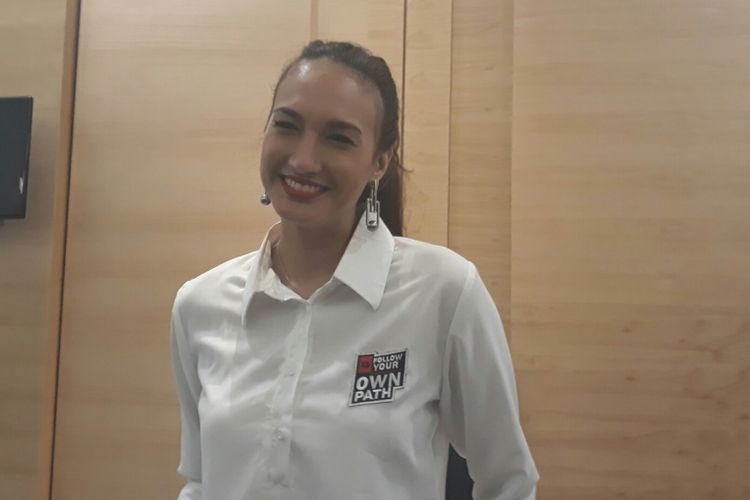 Nadine Chandrawinata saat dijumpai di Hotel Harris, FX Sudirman, Jakarta Pusat, Jumat (16/6/2017).