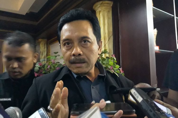 Hakim Konstitusi I Dewa Gede Palguna di Gedung Mahkamah Konstitusi, Jakarta Pusat.