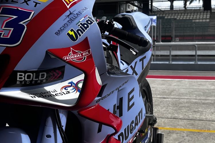 Logo Wonderful Indonesia hadir di fairing motor balap tim Gresini Racing