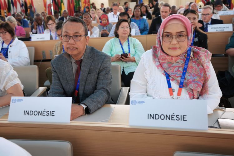 Penutupan Konferensi Perburuhan Internasional Sesi ke-113 yang diselenggarakan oleh International Labour Organization (ILO) di Jenewa, Swiss, Jumat (13/6/2025). 