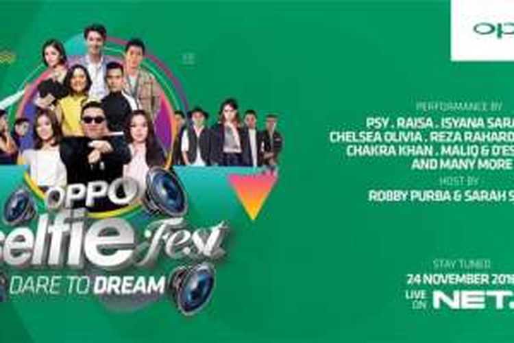 Sebagai ungkapan terima kasih atas sambutan pasar Indonesia, OPPO menggelar Selfie Fest, sebuah mega konser yang dihadiri artis–artis papan atas Indonesia, seperti Raisa, Isyana Sarasvati, Chelsea Islan, Reza Rahadian, dan musisi Internasional asal Korea Selatan, PSY.