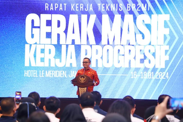 Menpan-RB Abdullah Azwar Anas dalam Rapat Kerja Teknis (Rakernis) Badan Perlindungan Pekerja Migran Indonesia (BP2MI) Tahun 2024 di Jakarta, Selasa.