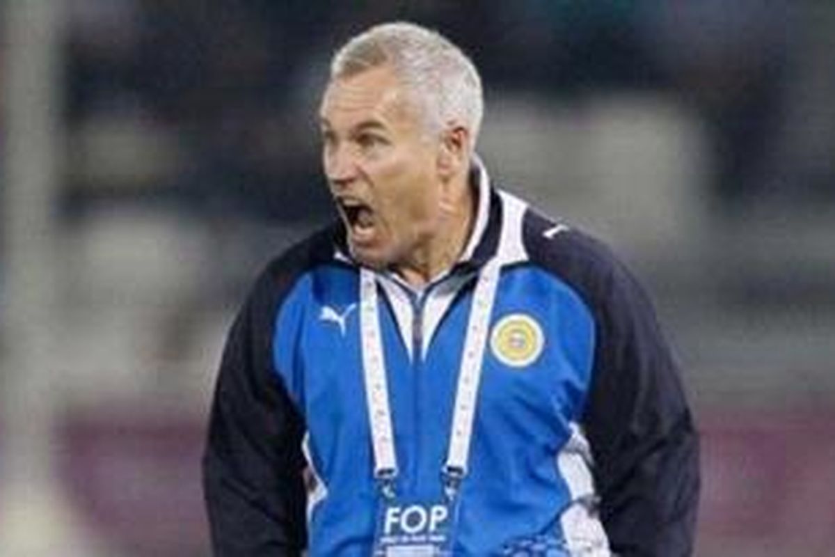 Pelatih timnas Bahrain, Peter Taylor.