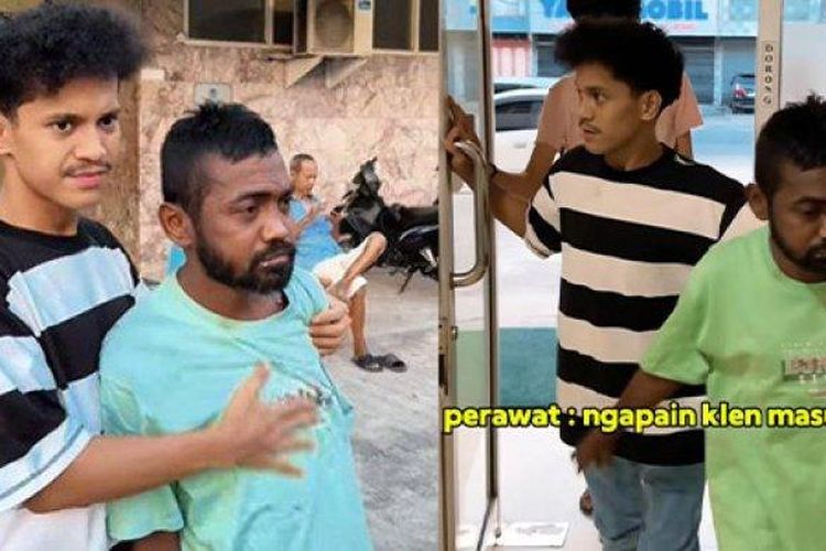 Aleh, Tiktoker asal Medan, membawa seorang pasien bernama Rames ke RS Sri Ratu Medan pada 9 Mei 2024.