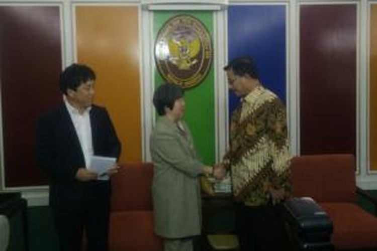 Perwakilan Korea Land and Geospatial Informatix Corporation dengan Menteri Agraria dan Tata Ruang atau Badan Pertanahan Nasional di Kementerian ATR, Jakarta, Selasa (23/6/2015).