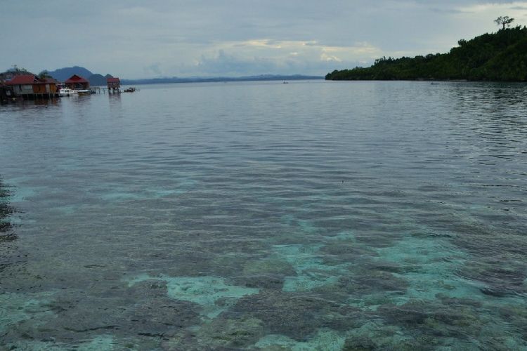 Salah satu spot wisata bahari yang populer dikunjungi wisatawan (Pulau Papan) di kawasan Taman Nasional Kepulauan Togean, Kabupaten Tojo Una-Una, Sulawesi Tengah. 